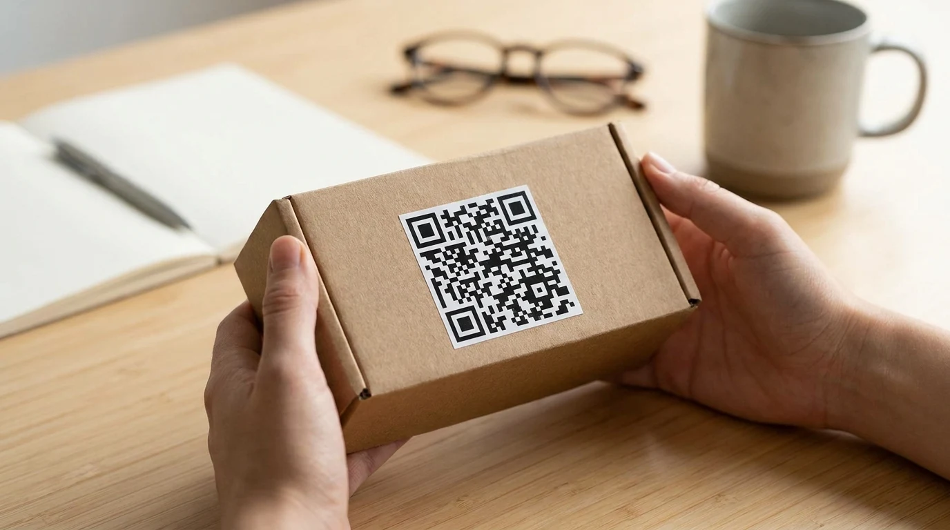 نمونه QR کد روی محصول برای دسترسی سریع به فایل PDF