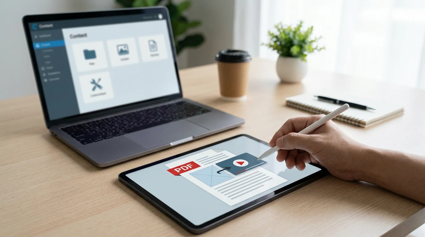 فرآیند افزودن ویدئو به کاتالوگ PDF در ویرایشگر کاتالوگچی