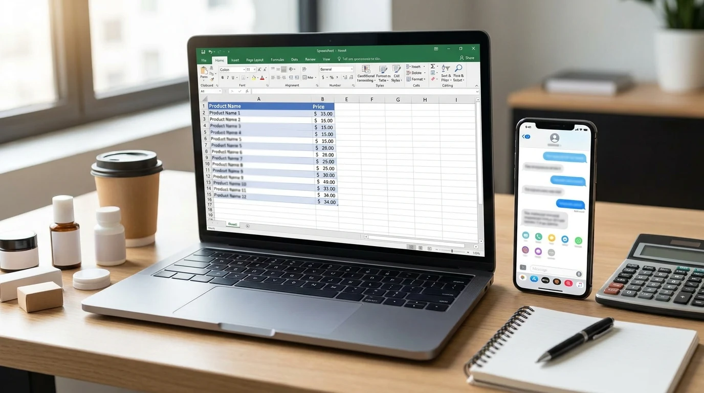 مرتبسازی فایل اکسل برای تبدیل به لیست قیمت PDF